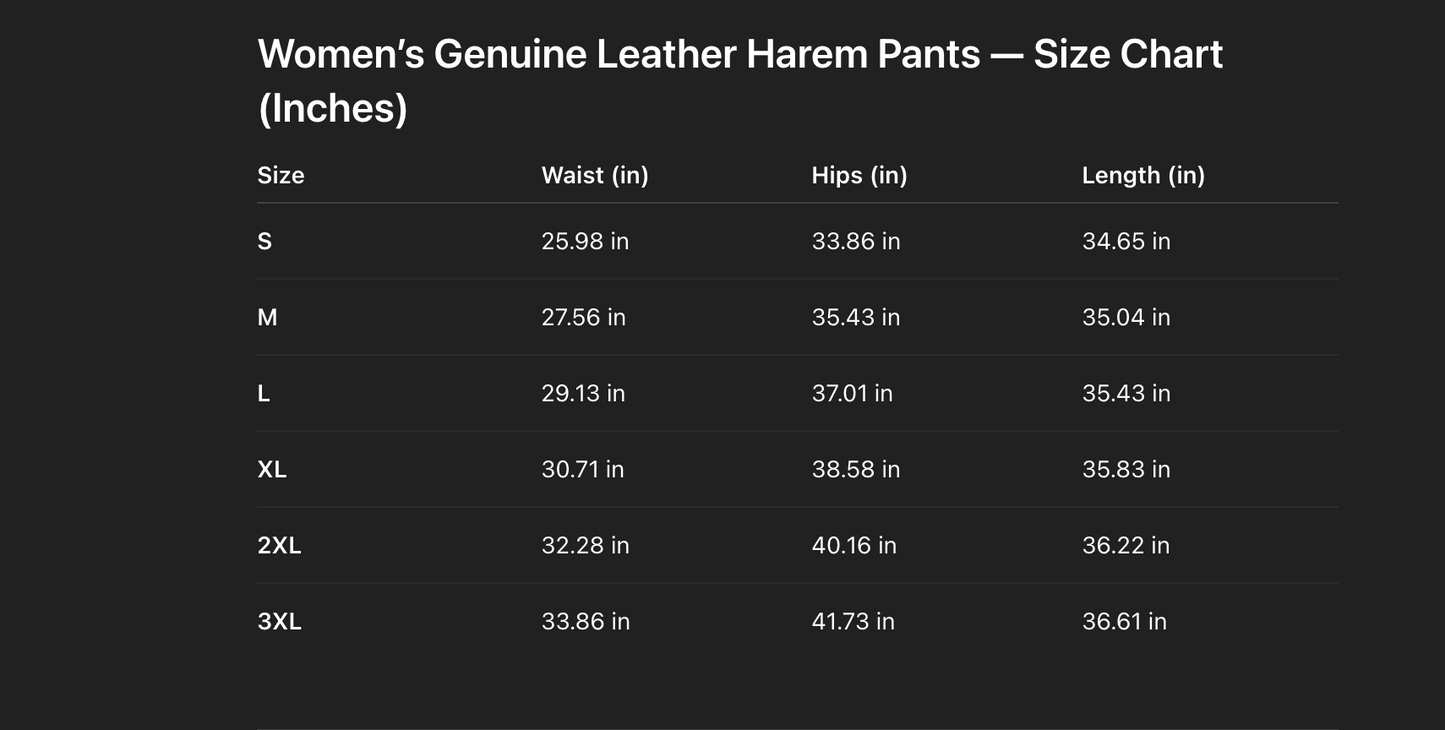 Women Leather Cropped Harem Straight Leg Pants