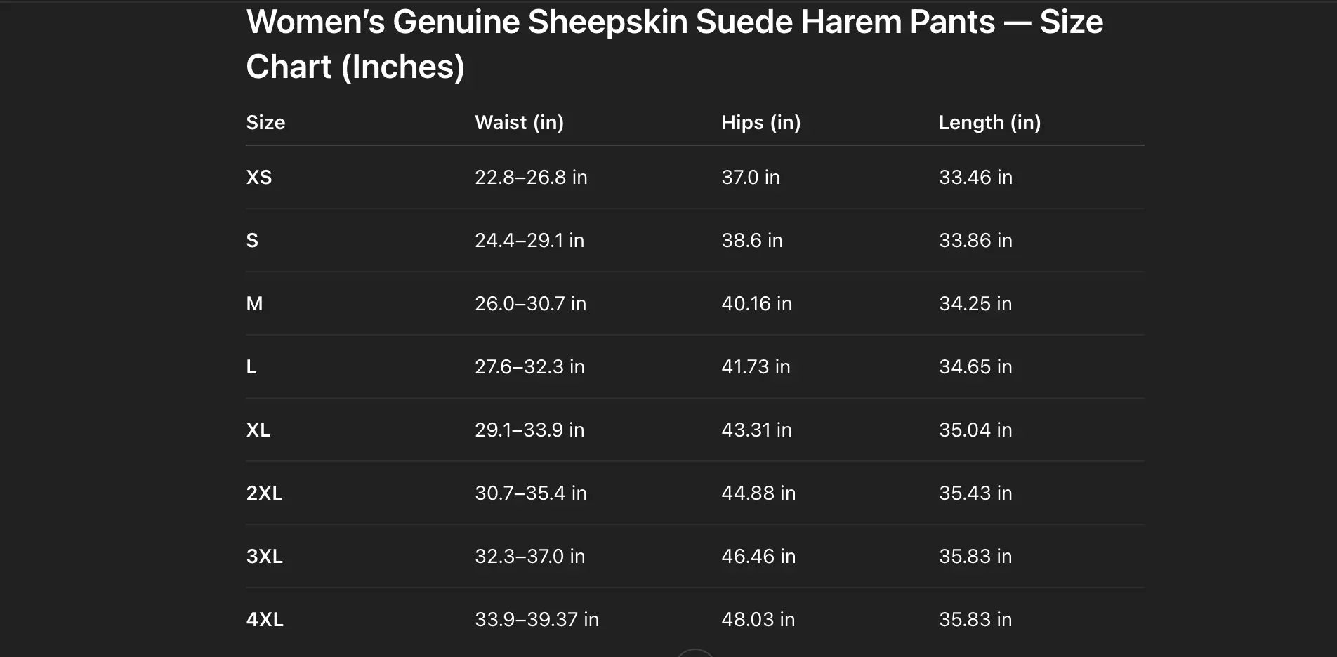 Women Suede Harem Pants High Rise Sheepskin Trousers