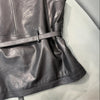 Women Leather Tie Waist Vest Sheepskin Waistcoat