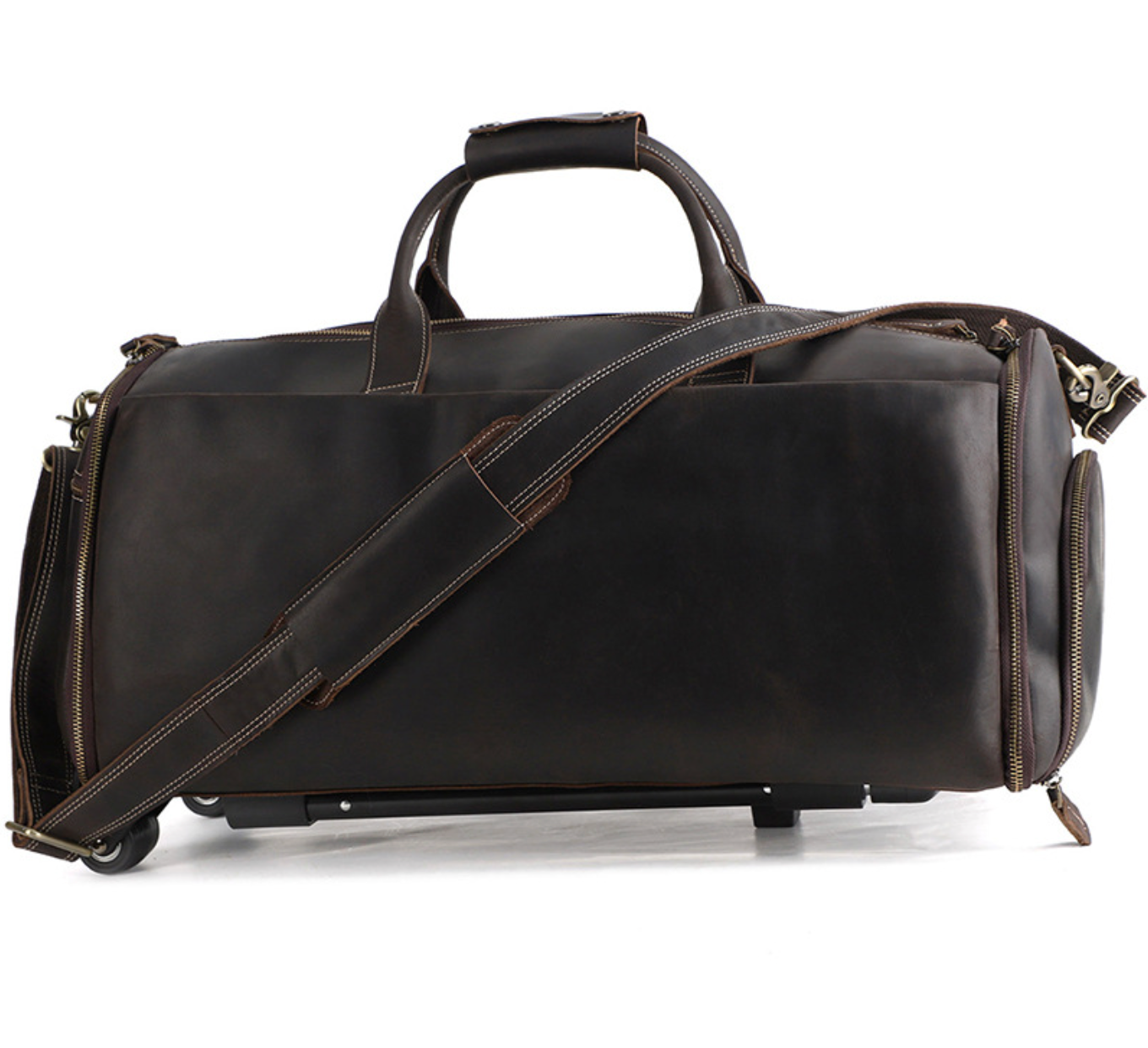 Crazy Horse Leather Trolley Garment Duffel
