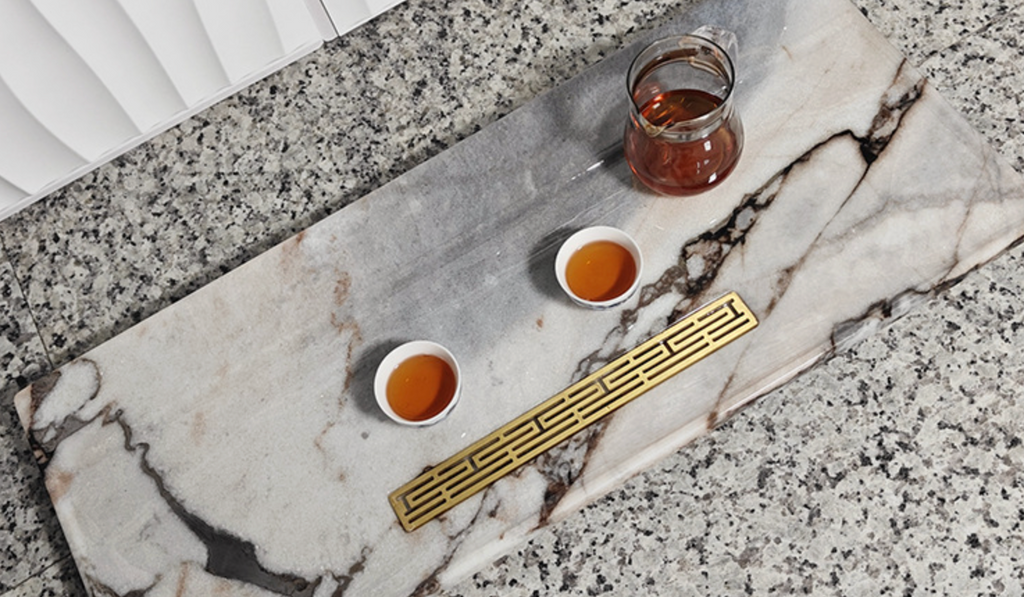 Elephant White Marble Tea Tray Luxury Stone Brewing Board