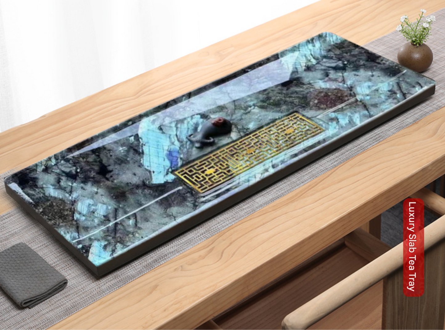 Luxury Stone Tea Tray for Modern Tea Table Setups