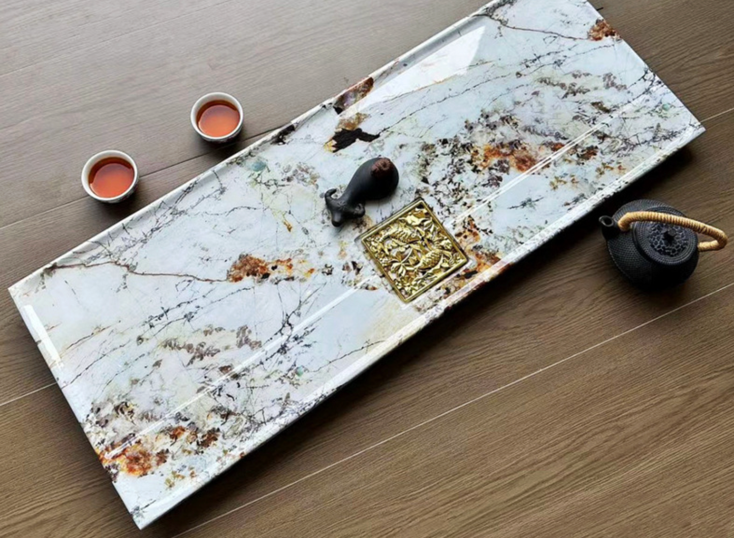 Luxury Stone Tea Tray for Modern Tea Table Setups