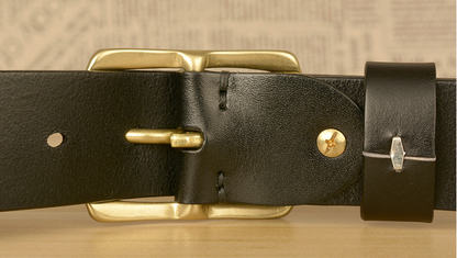 Men’s Top-Grain Cowhide Belt with Solid Copper Buckle