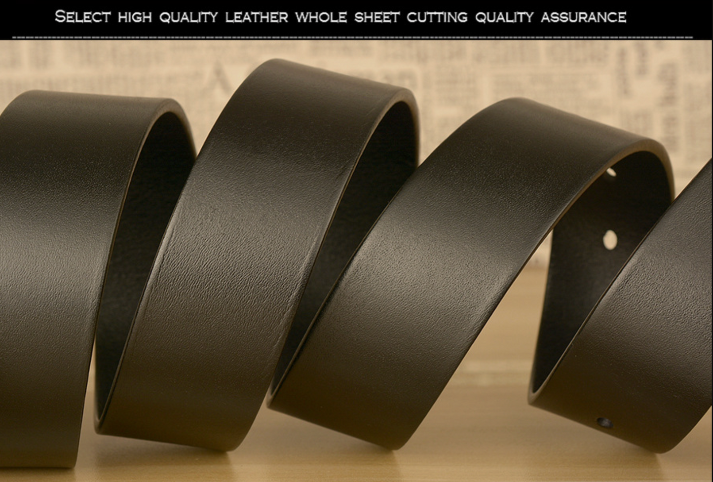 Men’s Top-Grain Cowhide Belt with Solid Copper Buckle