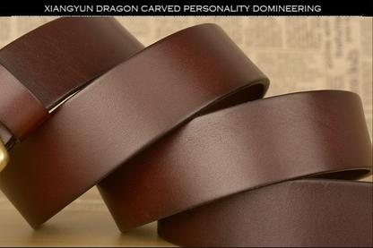 Men’s Top-Grain Cowhide Belt with Solid Copper Buckle