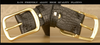 Men Leather Belt with Copper Buckle Crocodile Pattern