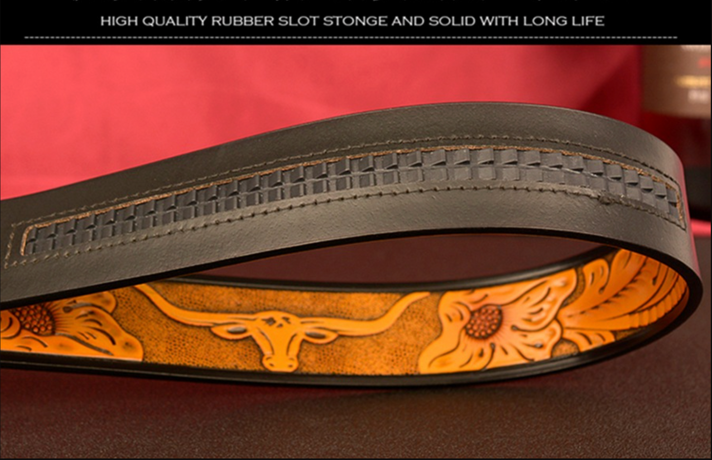 Men’s Ox Leather Belt Genuine Leather Automatic Buckle Waist Belt