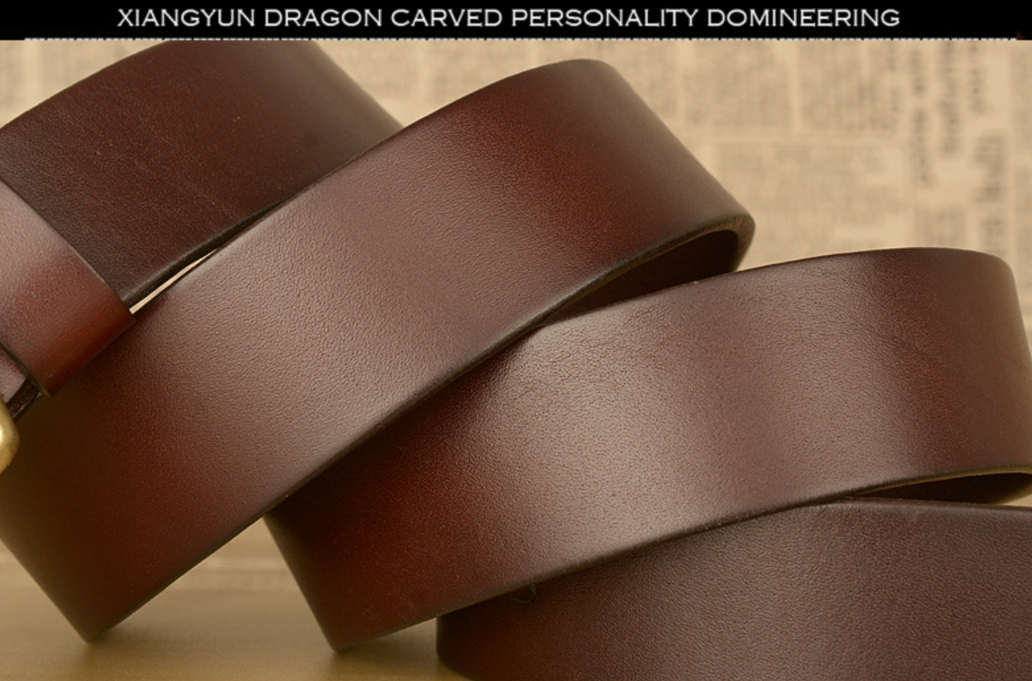 Men’s Genuine Cowhide Leather Belt with Copper Buckle