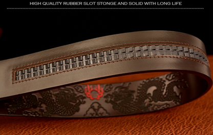 Men Dragon Leather Belt with Automatic Buckle