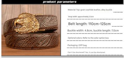 Men’s Full Grain Leather Belt with Eagle Buckle