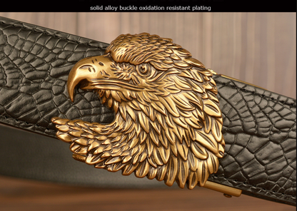 Men’s Full Grain Leather Belt with Eagle Buckle