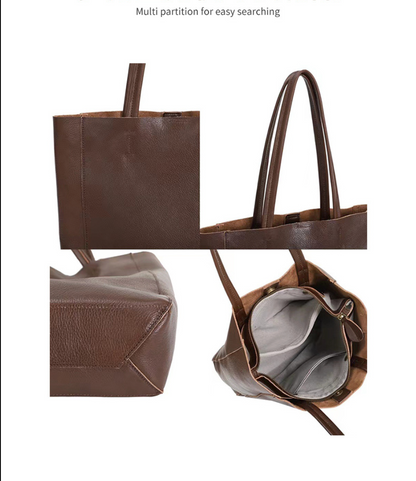 Genuine Leather Shopper Tote Bag for Women