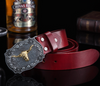 Men’s Western Bull Head Leather Belt