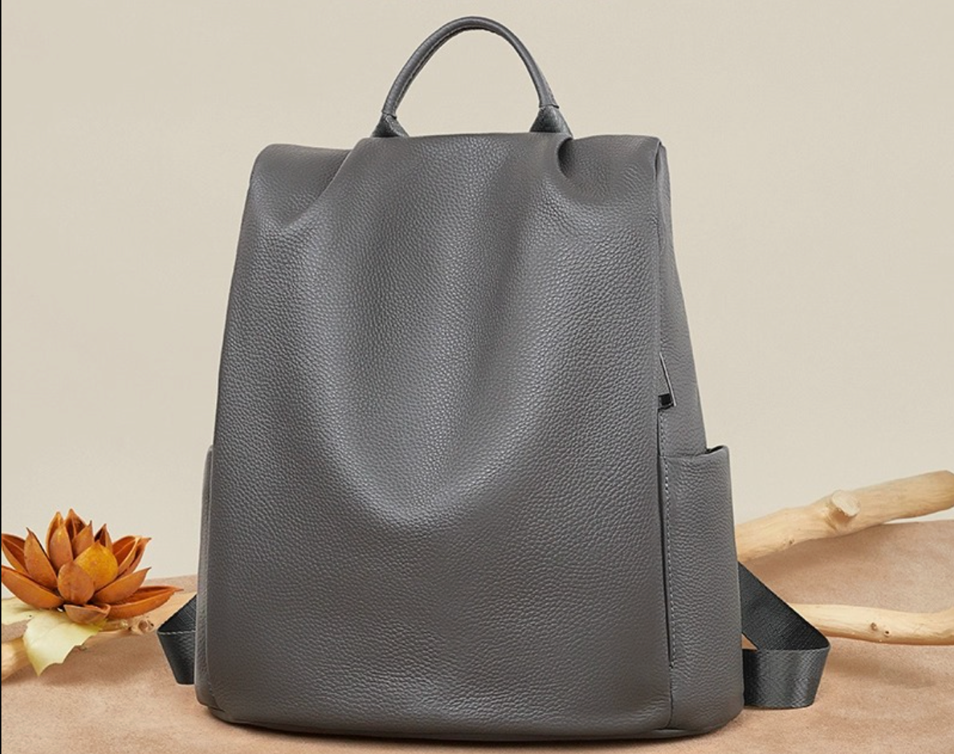 Women Genuine Leather Office Laptop Backpack