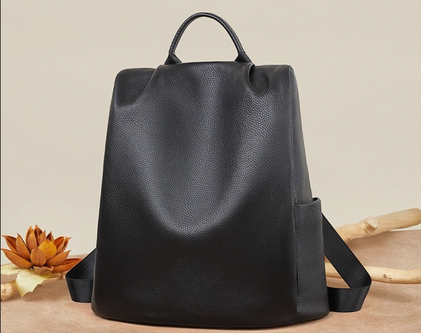 Women Genuine Leather Office Laptop Backpack