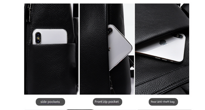 Women’s Black Leather Backpack Bag