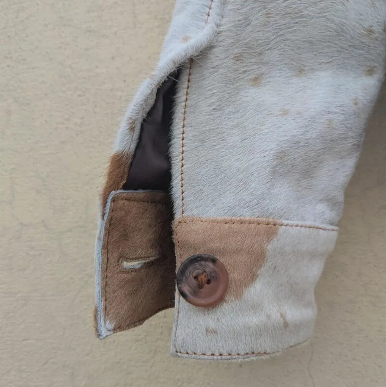 Men Hair-On Cowhide Leather Jacket