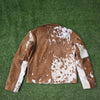 Men’s Brown White Hair-On Cowhide Leather Jacket