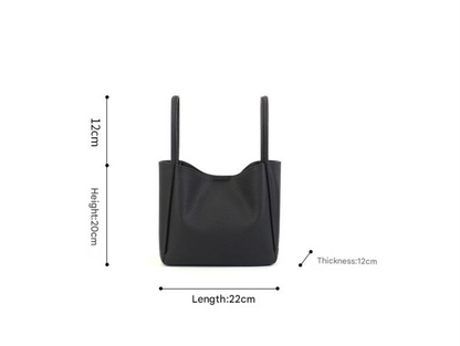 Women Soft Top Grain Leather Bucket Bag