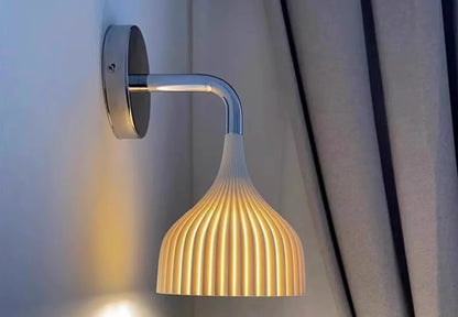 Modern Pleated Bedroom Wall Light Fixture