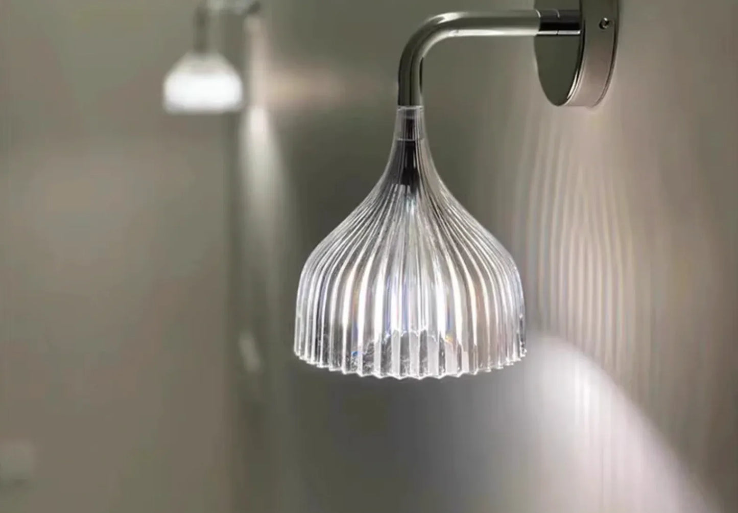 Modern Pleated Bedroom Wall Light Fixture