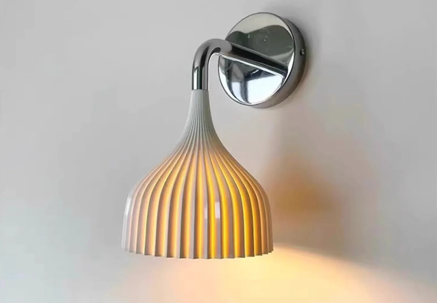 Modern Pleated Bedroom Wall Light Fixture