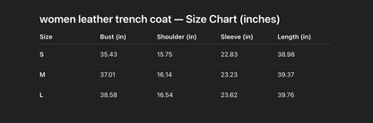 Women’s Genuine Leather Long Trench Jacket