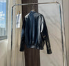 Women Oil-Waxed Oversized Genuine Sheepskin Leather Jacket