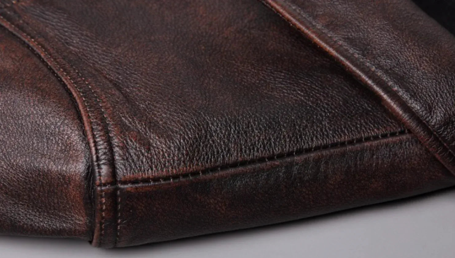 Mens Distressed Vintage Leather Riding Jacket