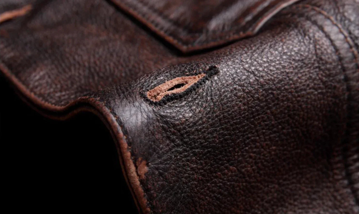 Mens Distressed Vintage Leather Riding Jacket