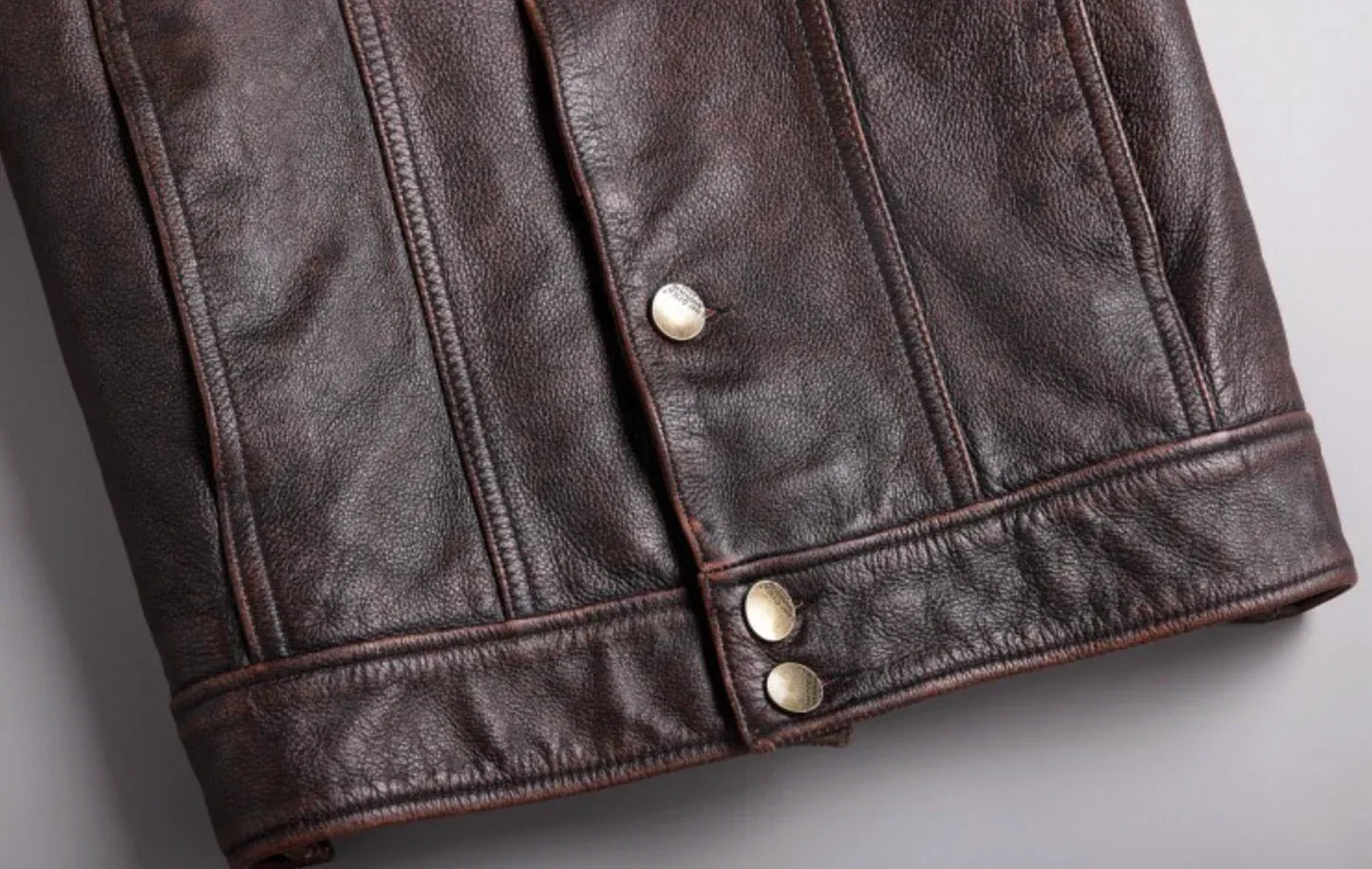 Mens Distressed Vintage Leather Riding Jacket