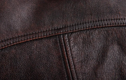 Mens Distressed Vintage Leather Riding Jacket