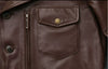 Men’s Oil-Waxed Calfskin Leather Biker Jacket