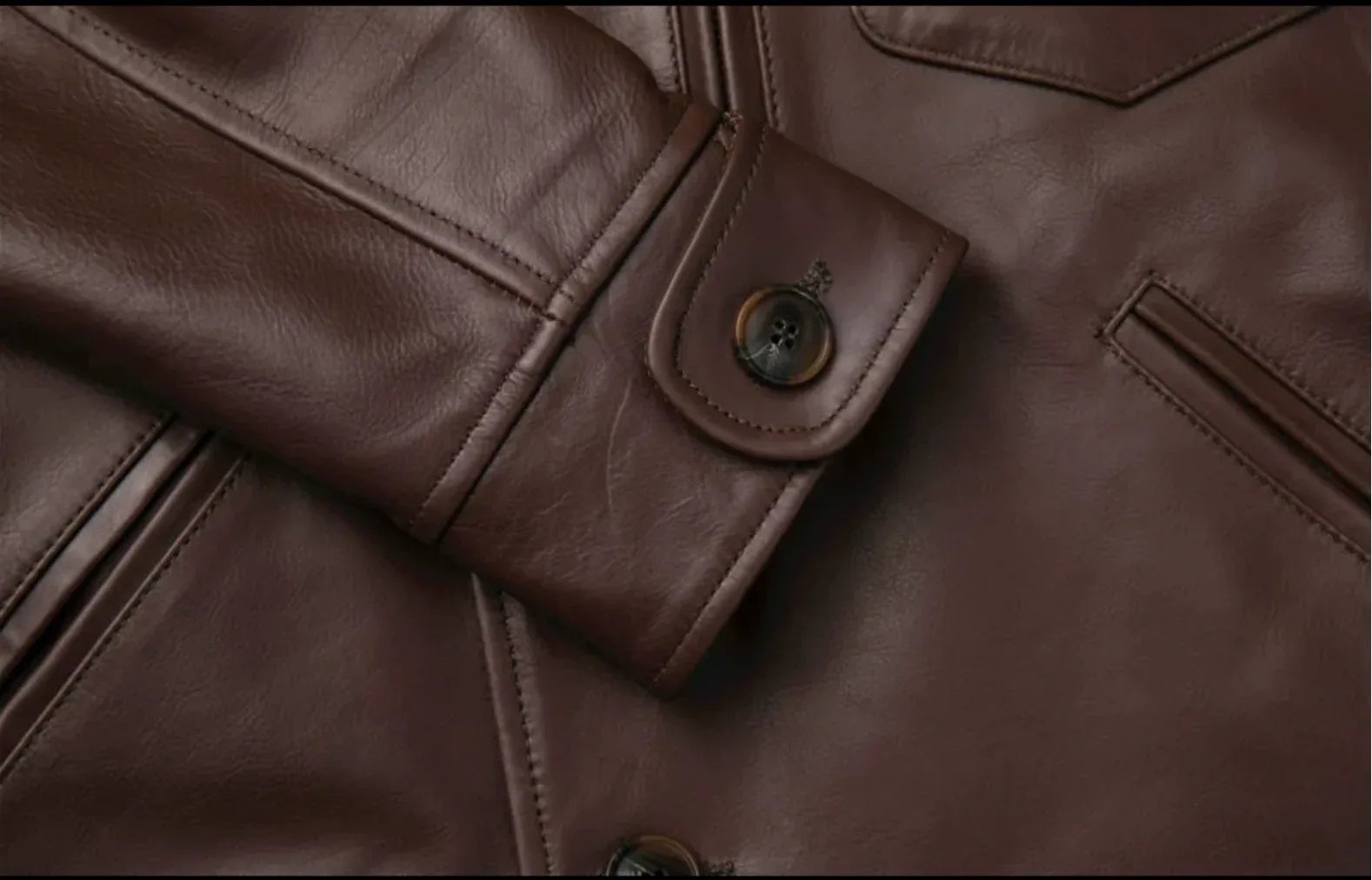 Men’s Oil-Waxed Calfskin Leather Biker Jacket