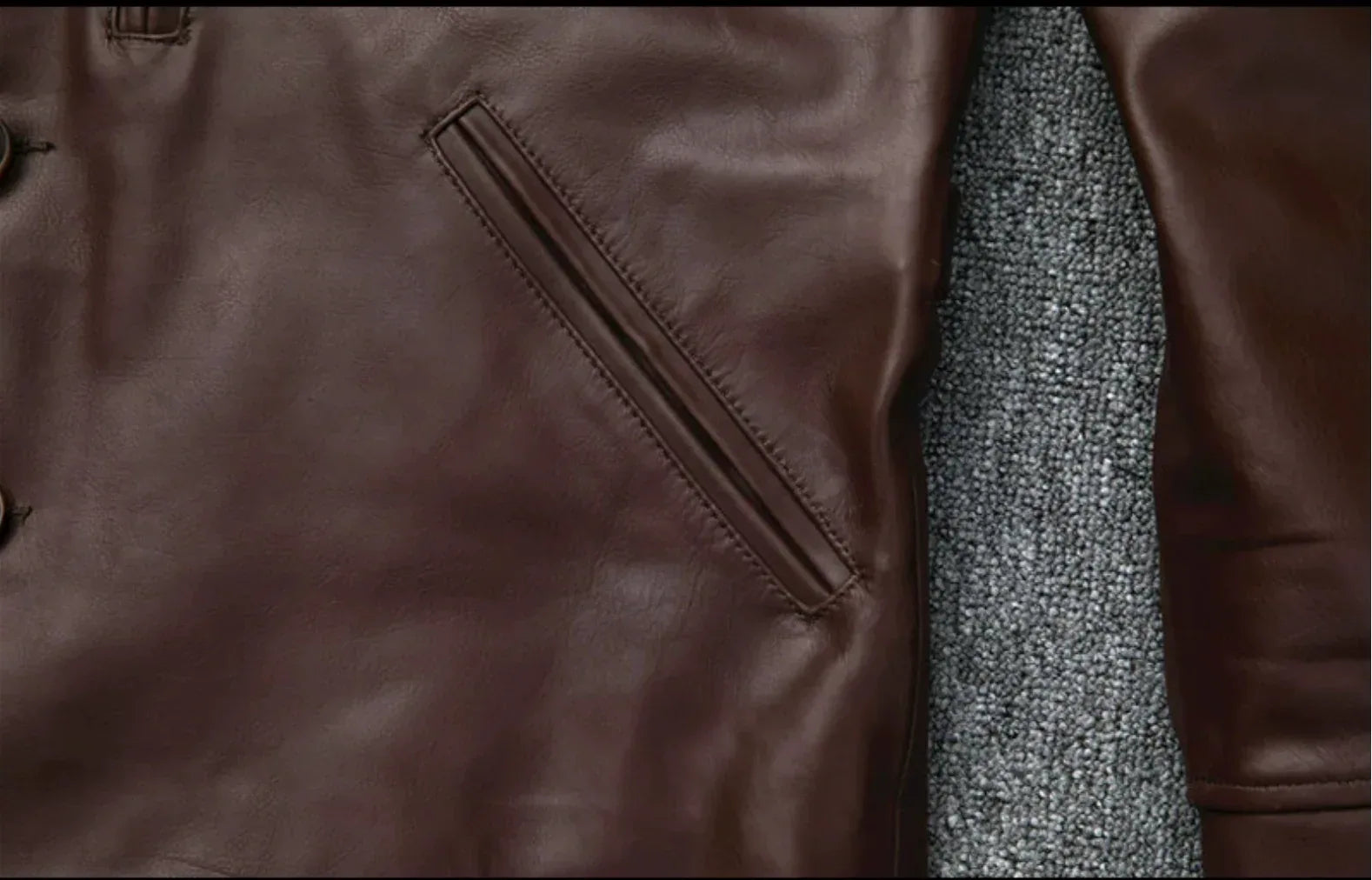 Men’s Oil-Waxed Calfskin Leather Biker Jacket