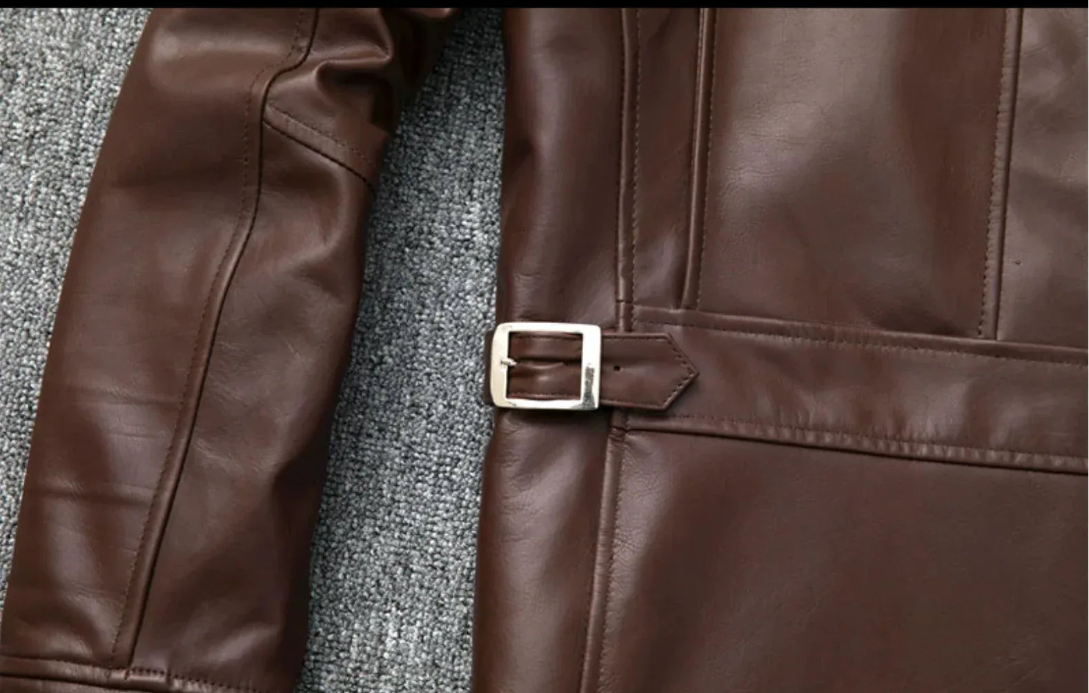 Men’s Oil-Waxed Calfskin Leather Biker Jacket