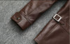 Men’s Oil-Waxed Calfskin Leather Biker Jacket