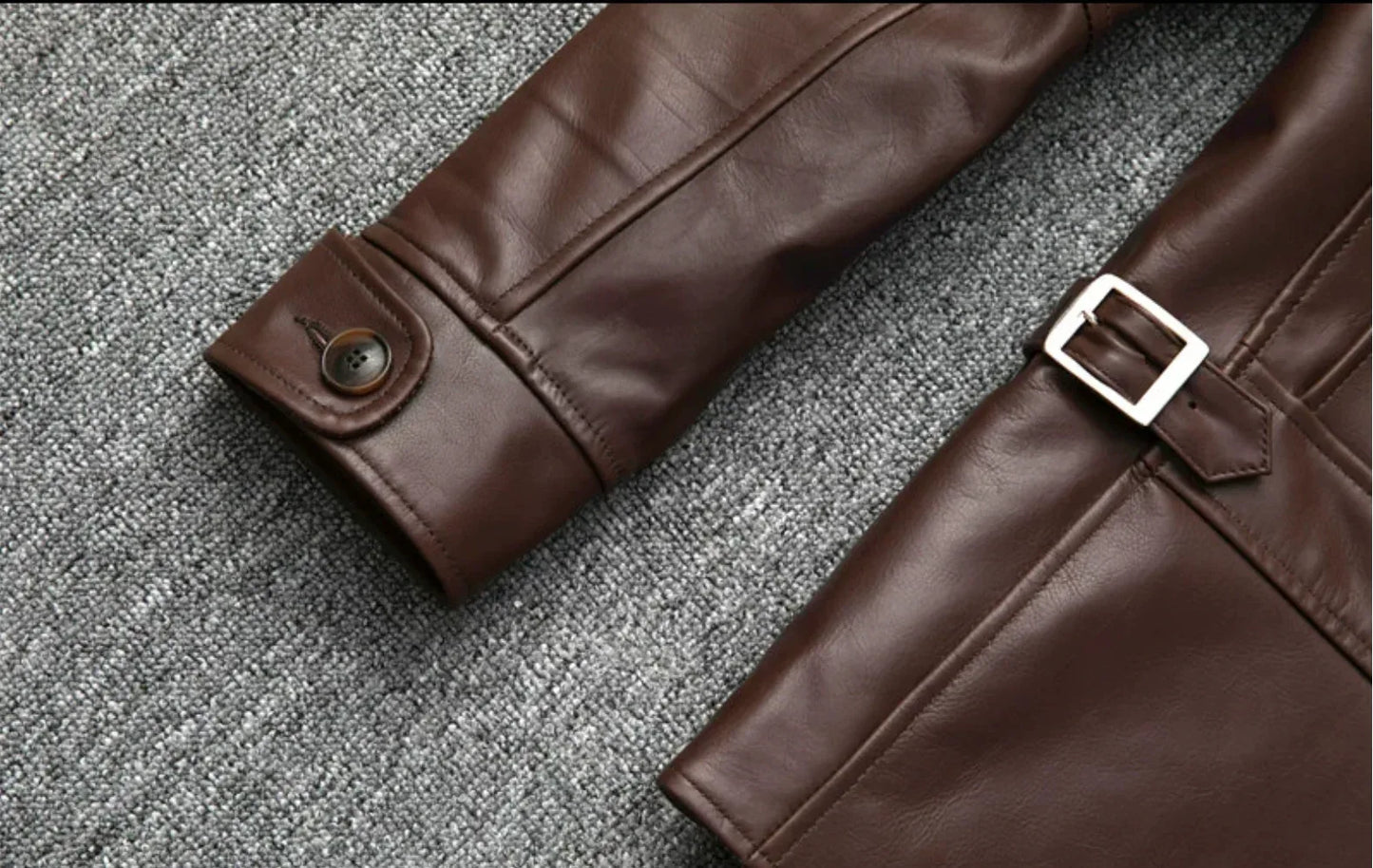 Men’s Oil-Waxed Calfskin Leather Biker Jacket
