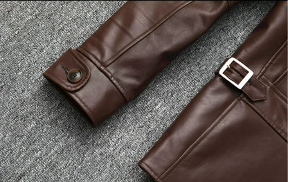 Men’s Oil-Waxed Calfskin Leather Biker Jacket