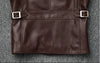 Men’s Oil-Waxed Calfskin Leather Biker Jacket