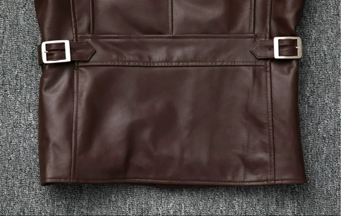 Men’s Oil-Waxed Calfskin Leather Biker Jacket