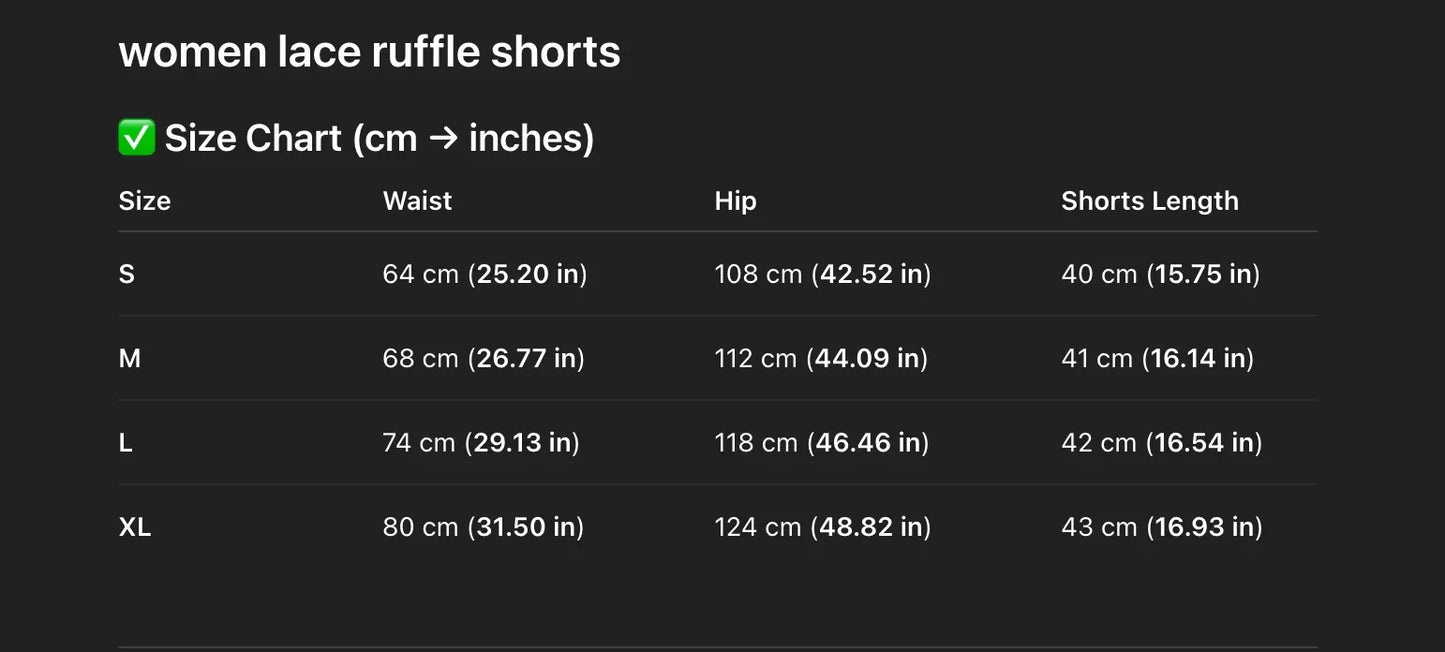 women lace trim ruffle shorts for festivals