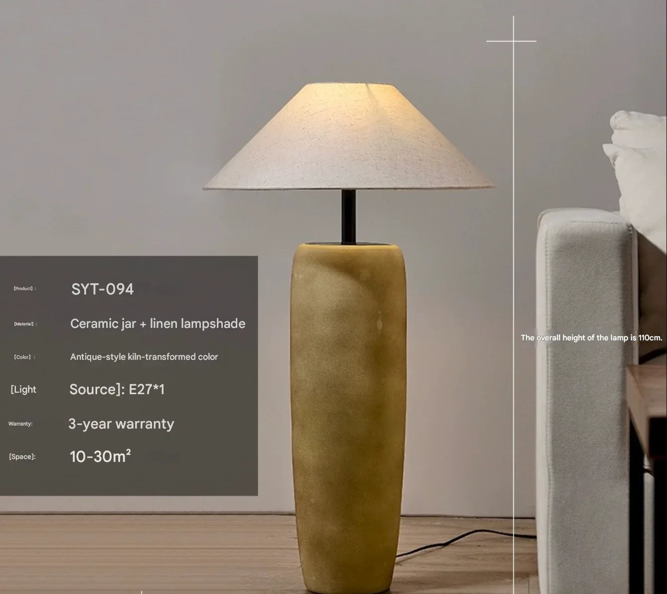 Japanese ceramic wabi sabi floor lamp