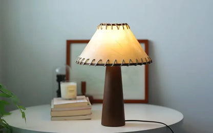 Wabi sabi wooden linen table lamp 40cm