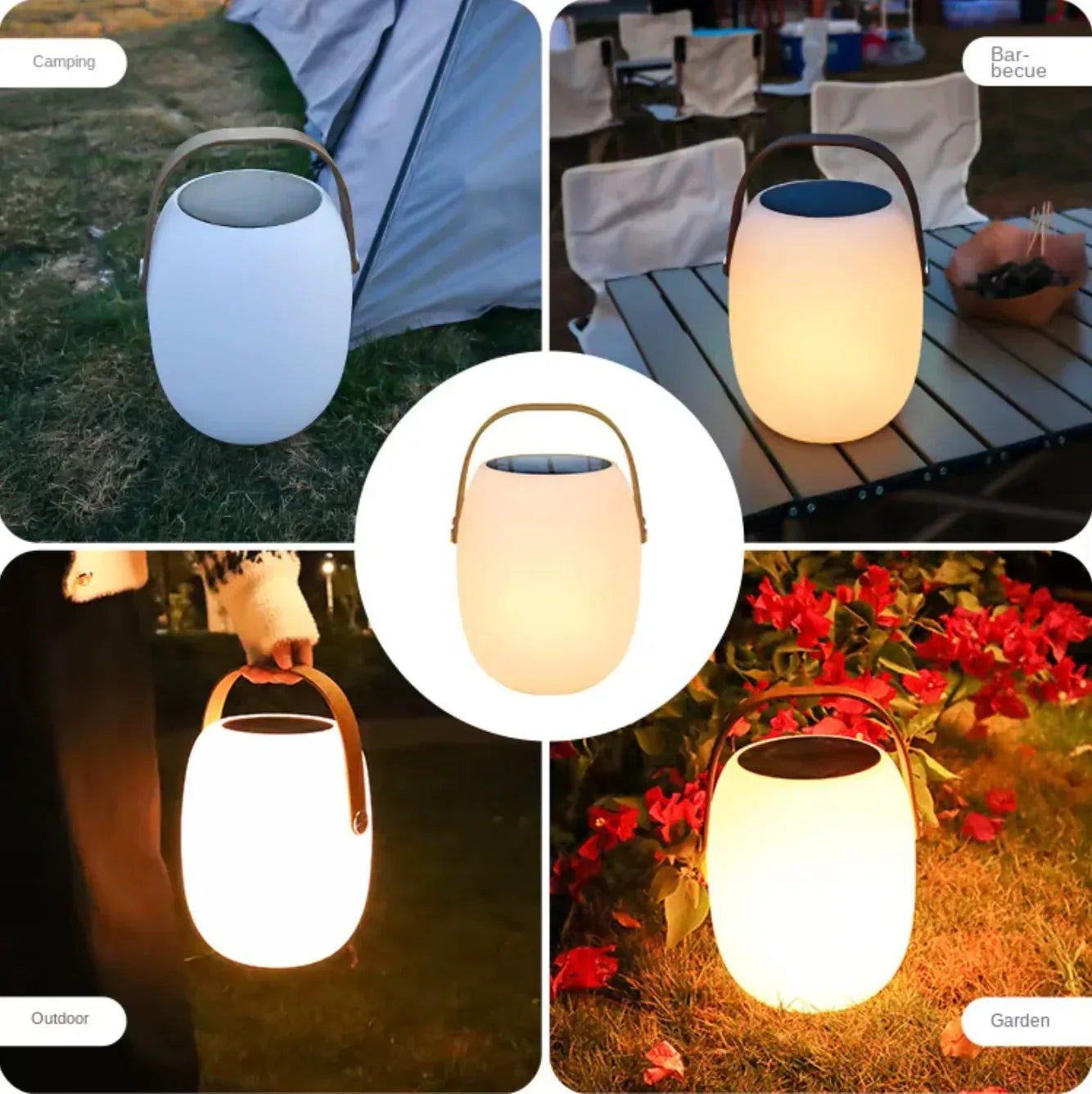 Solar portable basket light for outdoor decor
