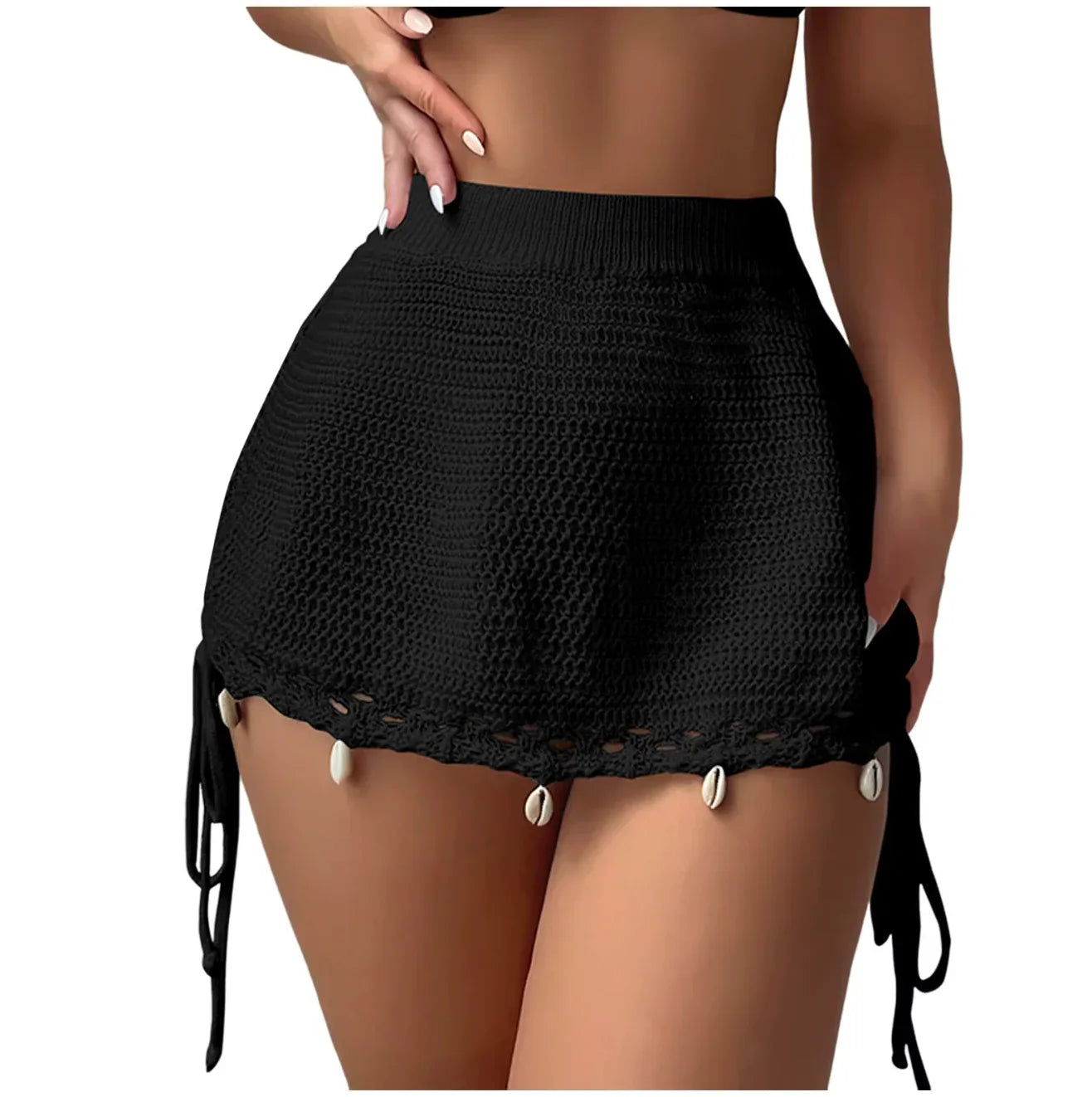 Women mini beach skirt crochet mesh 1