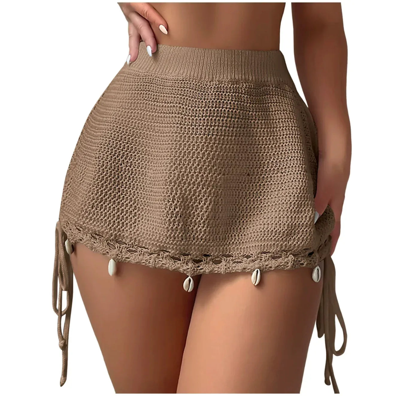 Women mini beach skirt crochet mesh 2