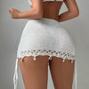 Women mini beach skirt crochet mesh