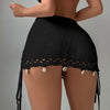 Women mini beach skirt crochet mesh